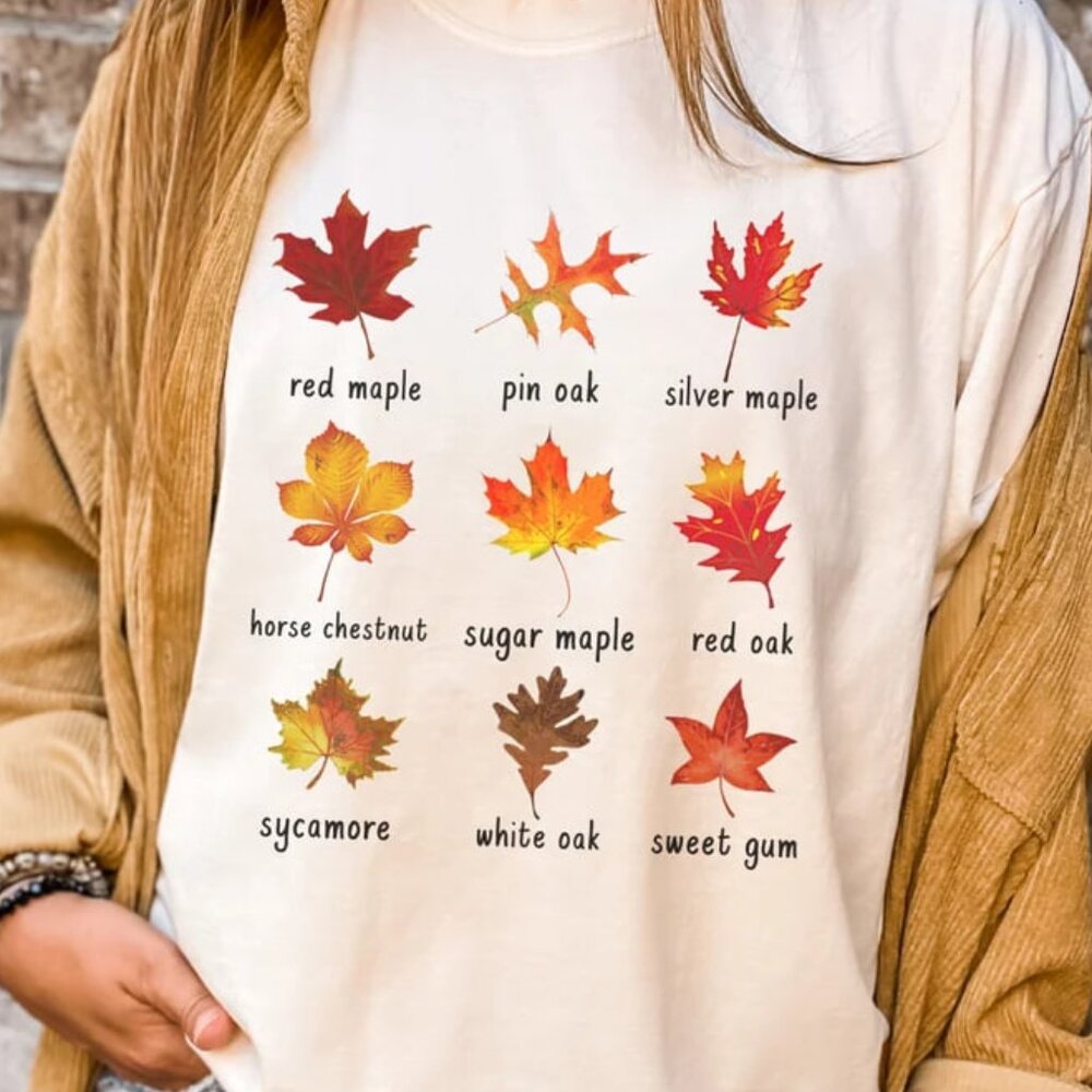 Autumn Leaves Tee Shirt, Cute Farmers Market Fall Tshirt, Fall Shirt